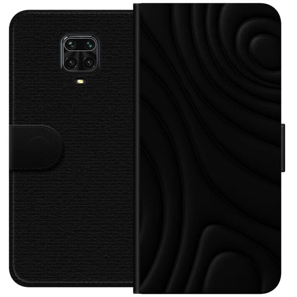 Xiaomi Redmi Note 9S Lommeboketui Svarte Bølger
