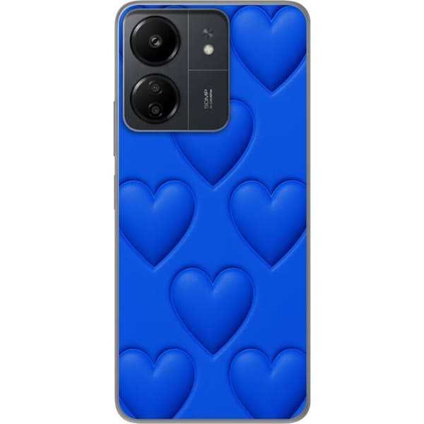 Xiaomi Redmi 13C Läpinäkyvä kuori Siniset Sydämet
