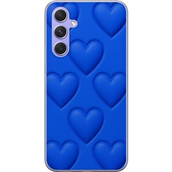 Samsung Galaxy A54 Genomskinligt Skal Blue Hearts