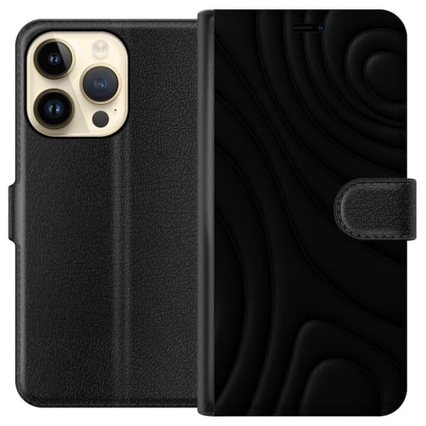 Apple iPhone 14 Pro Tegnebogsetui Sorte Bølger