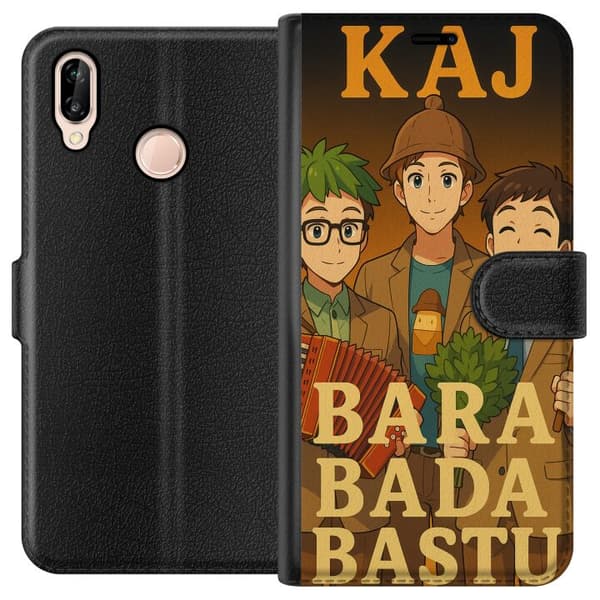 Huawei P20 lite Lompakkokotelo KAJ Bara vain kylpeä saunassa