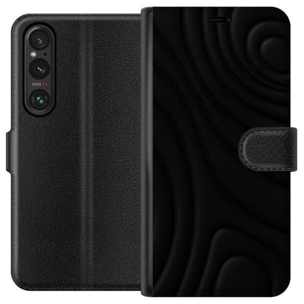 Sony Xperia 1 VI Lommeboketui Svarte Bølger