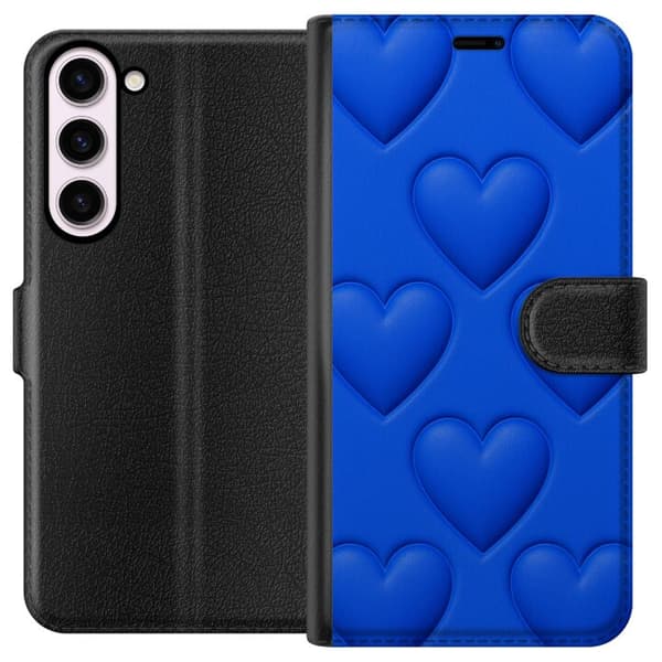 Samsung Galaxy S23+ Tegnebogsetui Blå Hjerter