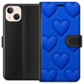 Miniatyrbillede 1 af 3: Apple iPhone 13 Tegnebogsetui Blå Hjerter