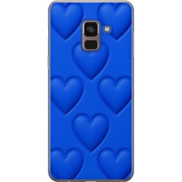 Samsung Galaxy A8 (2018) Gjennomsiktig deksel Blå Hjerter