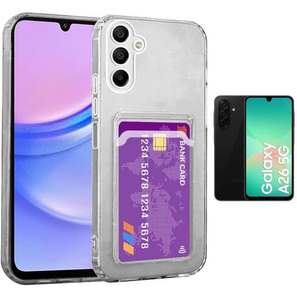 Samsung Galaxy A26 skal korthållare mobilskal slot
