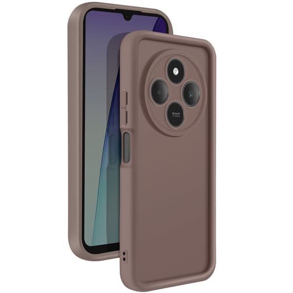 Coque för Xiaomi Redmi 14C Silikon Mjuk Beröring Höjda Kantar Brun