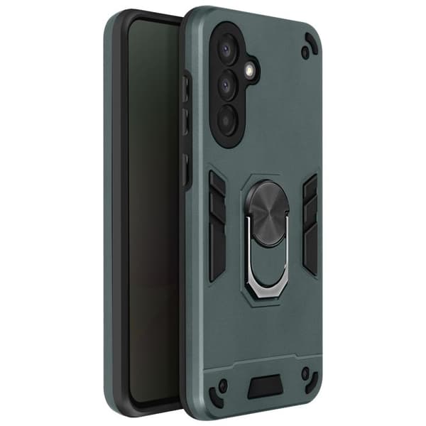 Coque för Samsung Galaxy A56 med ringstöd och stötskydd i grön färg
