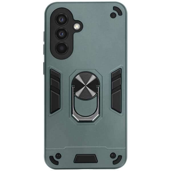 Coque för Samsung Galaxy A56 med ringstöd och stötskydd i grön färg