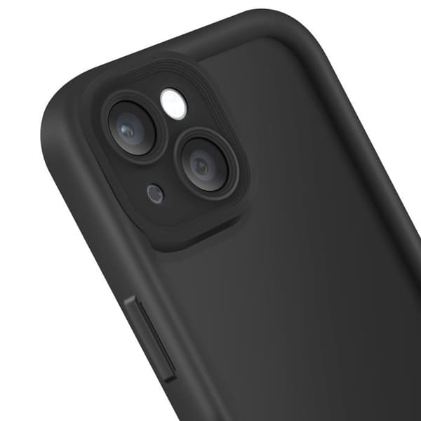 Siliconfodral för iPhone 14 Mjuk Beröring Förhöjda Kanter Svart