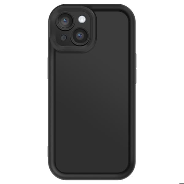 Siliconfodral för iPhone 14 Mjuk Beröring Förhöjda Kanter Svart