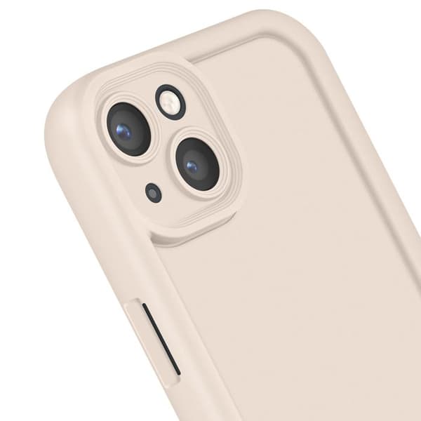 Skyddsfodral för iPhone 13 Silikon Mjuk Beröring Upphöjda Kanter Beige