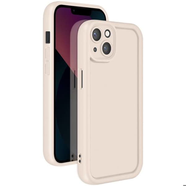 Skyddsfodral för iPhone 13 Silikon Mjuk Beröring Upphöjda Kanter Beige