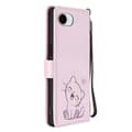 Miniatyrbild 2 av 5: Mobilfodral för iPhone 16e Kawaii Kattmotiv med Rem och Rosa Kortfack
