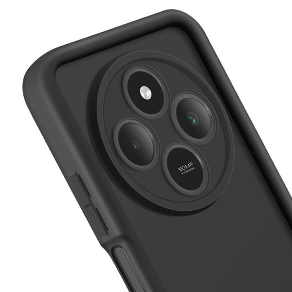 Coque för Xiaomi Redmi 14C Silikon Mjuk Beröring Förhöjda Kanter Svart