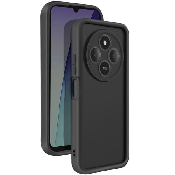 Coque för Xiaomi Redmi 14C Silikon Mjuk Beröring Förhöjda Kanter Svart
