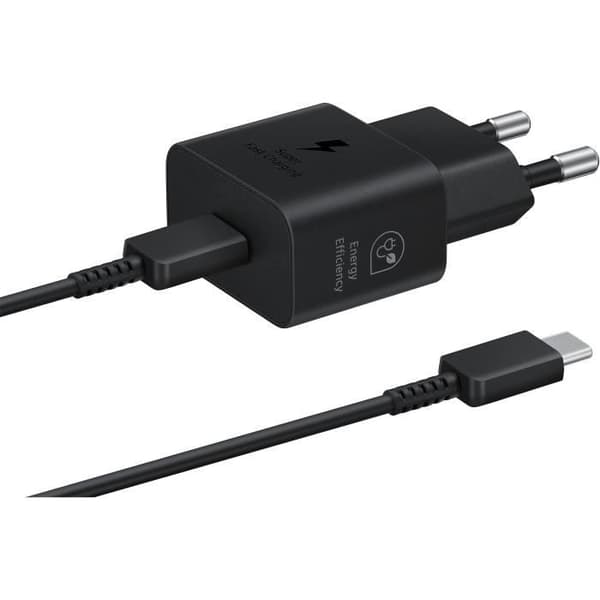 Samsung mobiltelefon laddare 25W nätladdare Med USBC kabel Svart