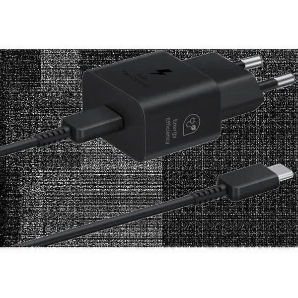 Samsung mobiltelefon laddare 25W nätladdare Med USBC kabel Svart