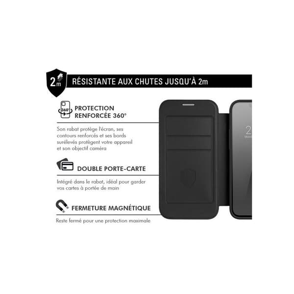 Coque och mobiltelefonfodral Forcecase Folio förstärkt Magnet Svart för iPhone 16e