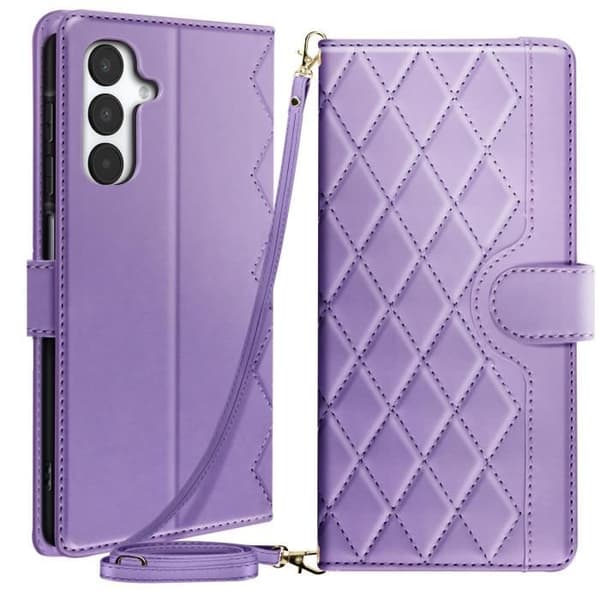 Fodral för Samsung Galaxy A16 Plånbok Diamantmönster Lila