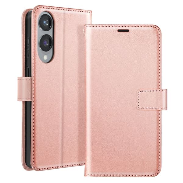 Étui för Samsung Galaxy S25 Edge Fodral Plånbok Stöd Mayaxess Roséguld