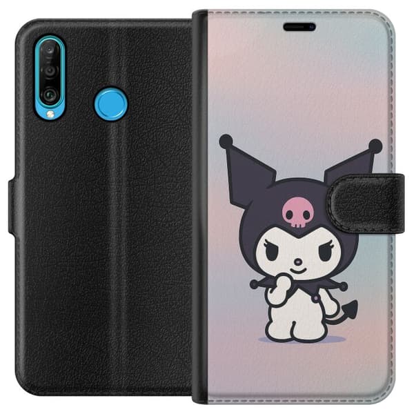 Huawei P30 lite Lompakkokotelo Kawaii Sanrio Kuromi