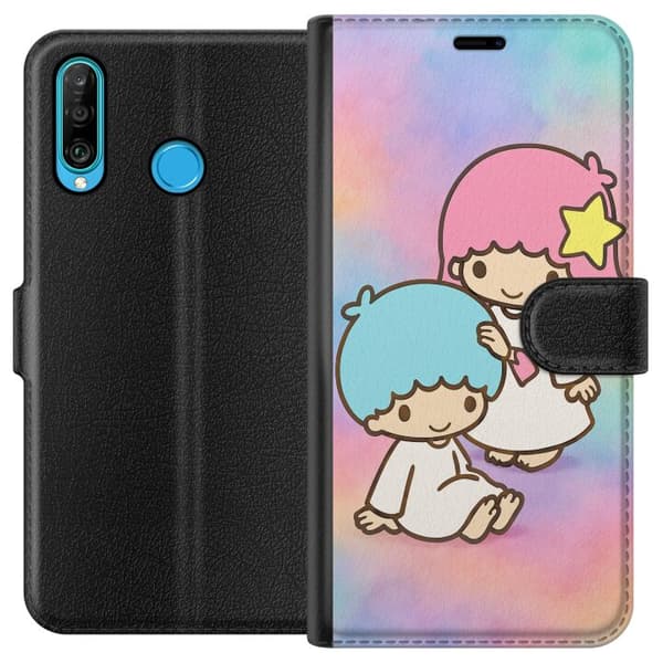 Huawei P30 lite Tegnebogsetui Kawaii Sanrio Kiki Lola Little Twin Stars
