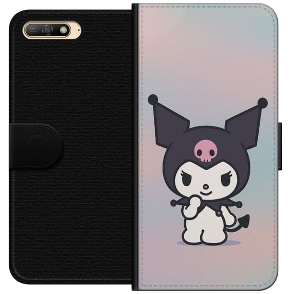Huawei Y6 (2018) Tegnebogsetui Kawaii Sanrio Kuromi
