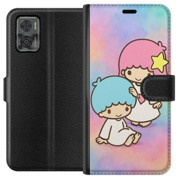 Motorola Moto E22i Plånboksfodral Kawaii Sanrio Kiki Lola Little Twin Stars