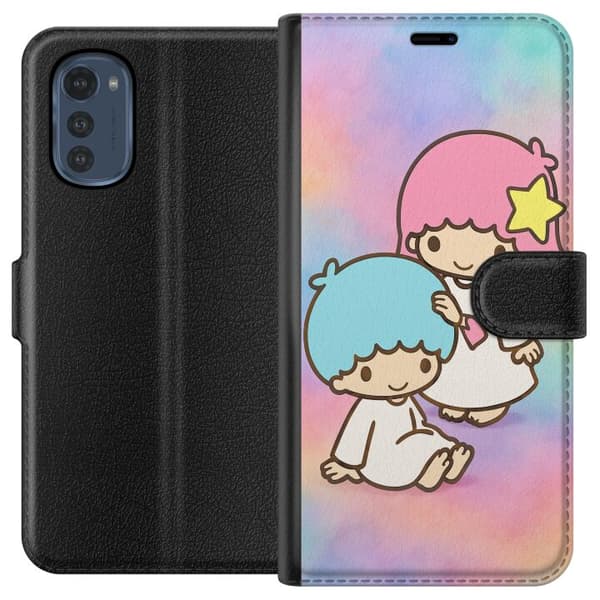 Motorola Moto E32s Plånboksfodral Kawaii Sanrio Kiki Lola Little Twin Stars