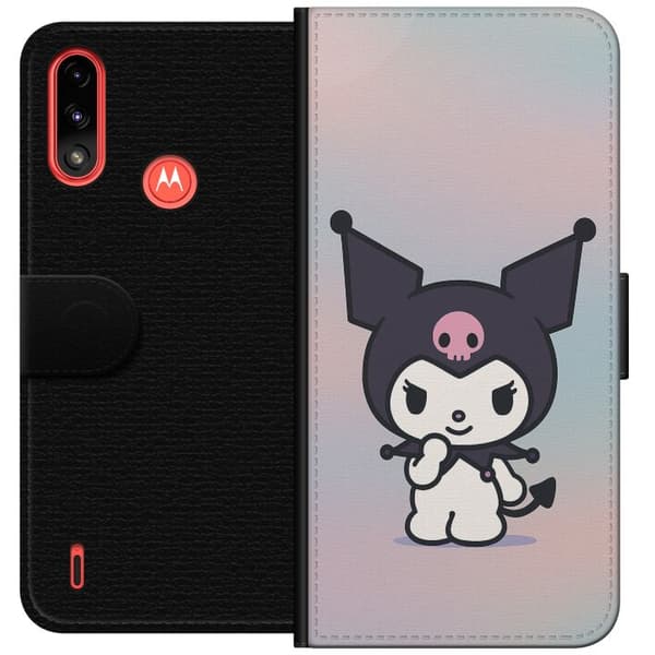 Motorola Moto E7 Power Plånboksfodral Kawaii Sanrio Kuromi