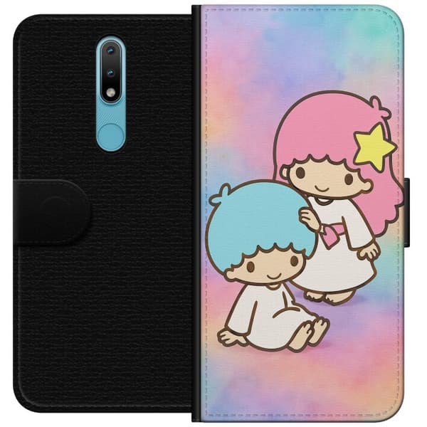 Nokia 2.4 Lompakkokotelo Kawaii Sanrio Kiki Lola Little Twin Stars