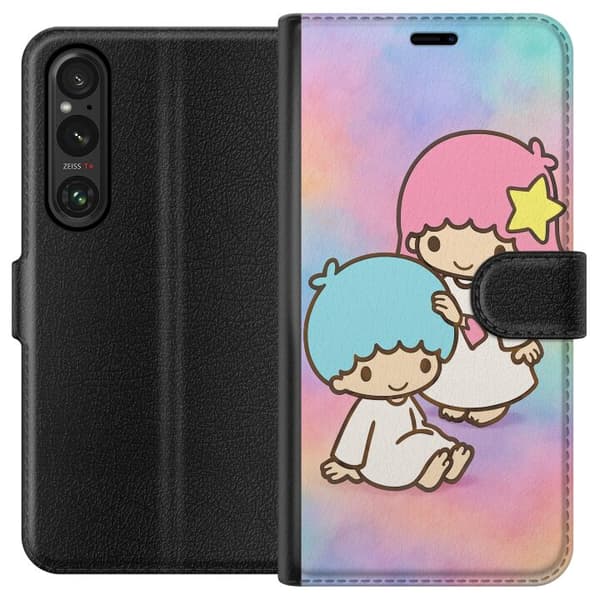Sony Xperia 1 V Lompakkokotelo Kawaii Sanrio Kiki Lola Little Twin Stars