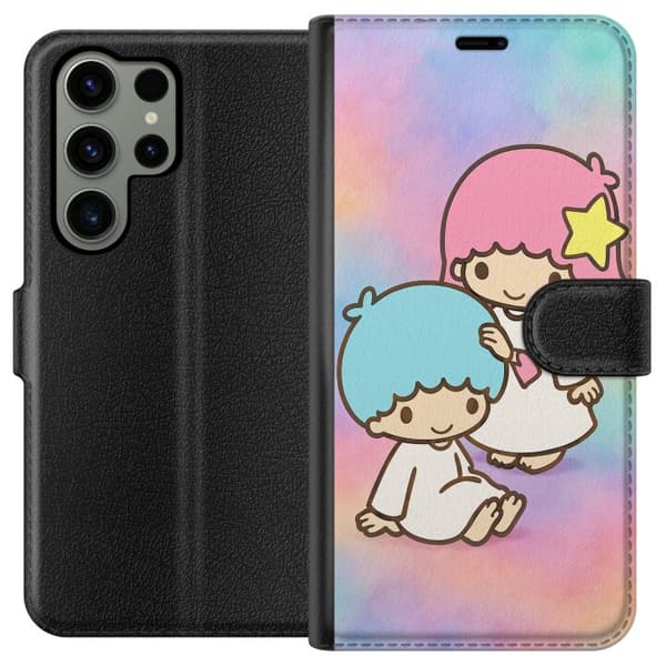 Samsung Galaxy S23 Ultra Lompakkokotelo Kawaii Sanrio Kiki Lola Little Twin Stars