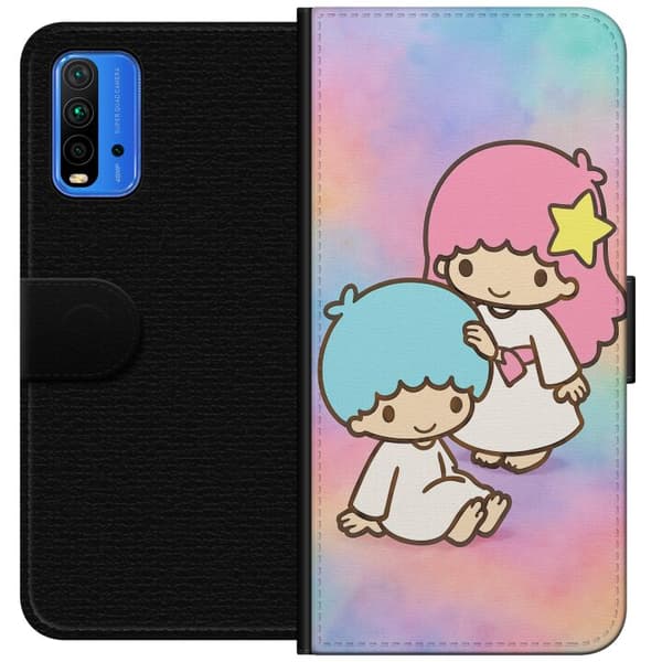 Xiaomi Redmi Note 9 4G Tegnebogsetui Kawaii Sanrio Kiki Lola Little Twin Stars