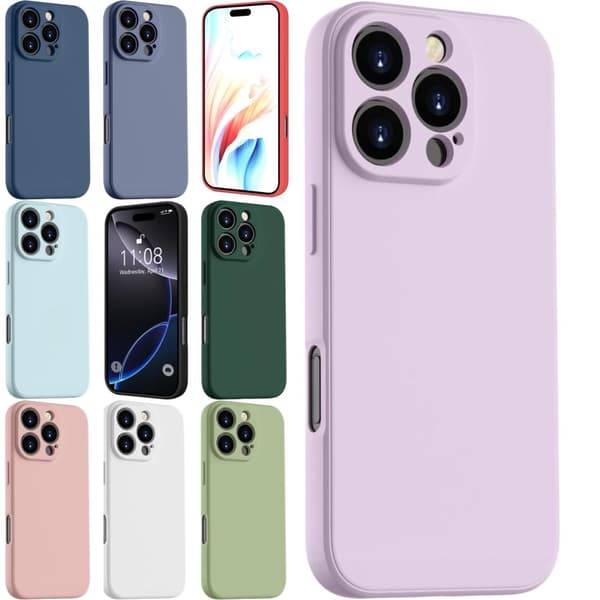 Iphone 16 Pro Max skal mobilskal silikon / TPU Lila