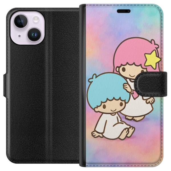 Apple iPhone 15 Lompakkokotelo Kawaii Sanrio Kiki Lola Little Twin Stars