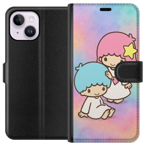 Apple iPhone 15 Plus Plånboksfodral Kawaii Sanrio Kiki Lola Little Twin Stars
