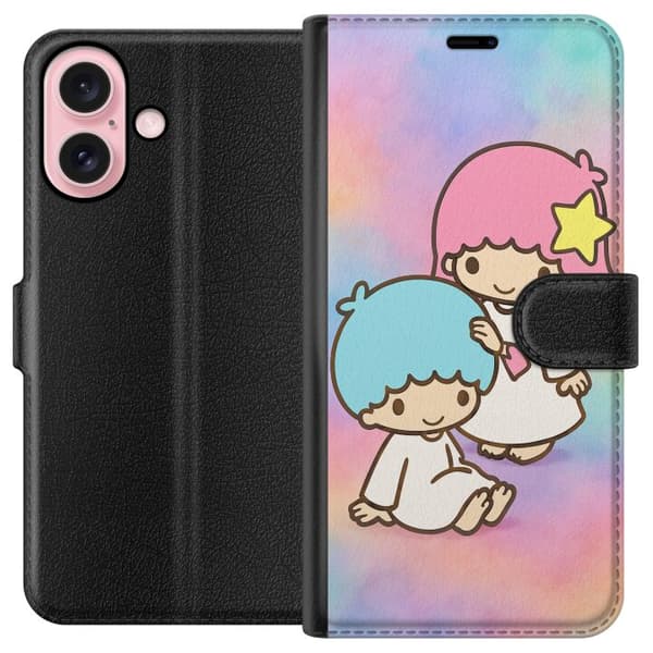 Apple iPhone 16 Lompakkokotelo Kawaii Sanrio Kiki Lola Little Twin Stars