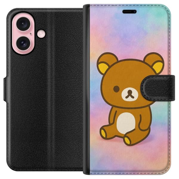 Apple iPhone 16 Lompakkokotelo Kawaii Sanrio Rilakkuma