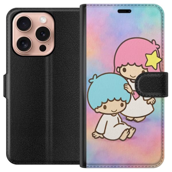 Apple iPhone 16 Pro Plånboksfodral Kawaii Sanrio Kiki Lola Little Twin Stars