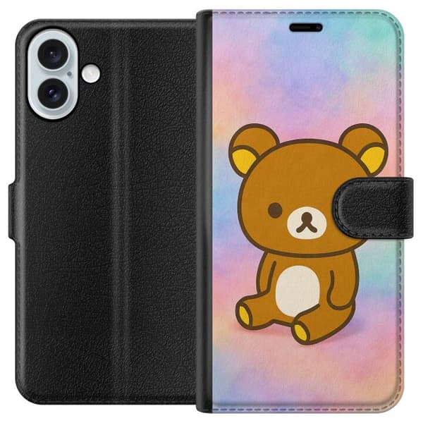 Apple iPhone 16 Plus Lompakkokotelo Kawaii Sanrio Rilakkuma