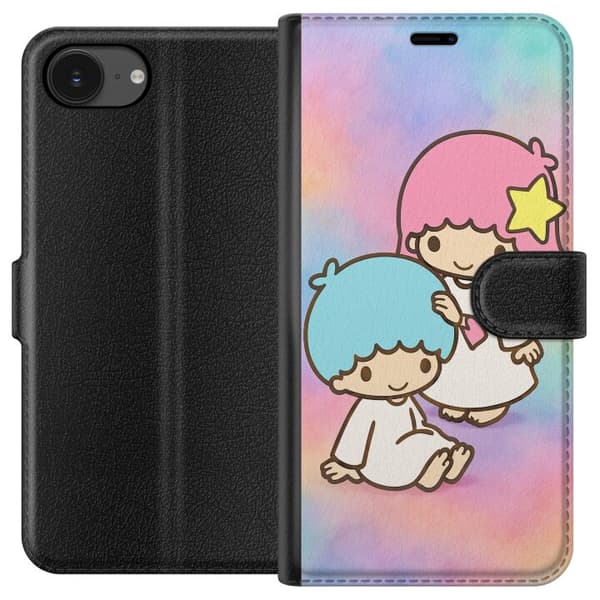 Apple iPhone 16e Lompakkokotelo Kawaii Sanrio Kiki Lola Little Twin Stars