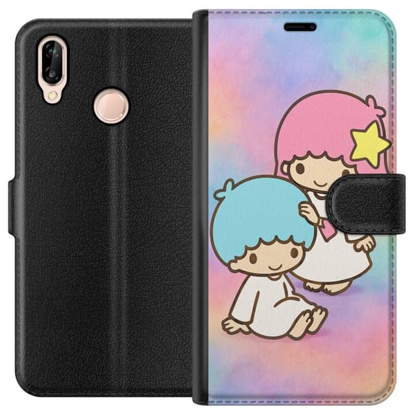 Huawei P20 lite Tegnebogsetui Kawaii Sanrio Kiki Lola Little Twin Stars