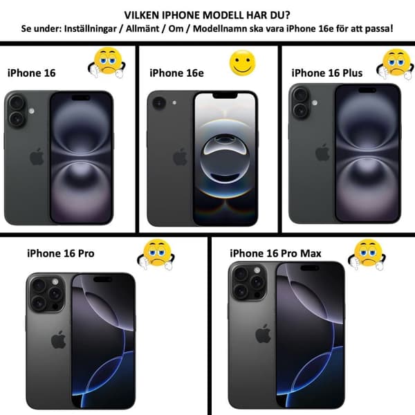 Silikon TPU skal Iphone 16e/16e5G fodral mobilskal skärmskydd