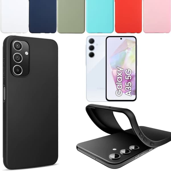 Silikon TPU skal Samsung A35/A355G fodral mobilskal skärmskydd
