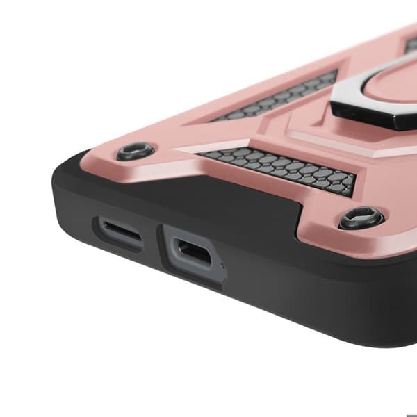 Coque för Samsung S25 Edge ringstöd med kameraskydd Mayaxess Roséguld