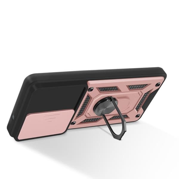 Coque för Samsung S25 Edge ringstöd med kameraskydd Mayaxess Roséguld