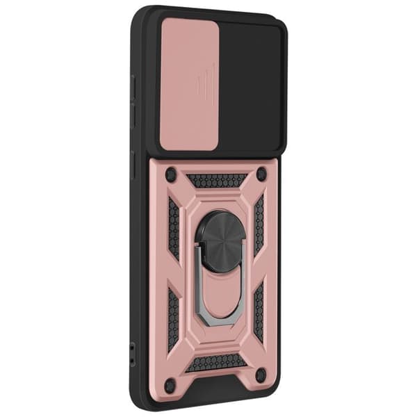 Coque för Samsung S25 Edge ringstöd med kameraskydd Mayaxess Roséguld
