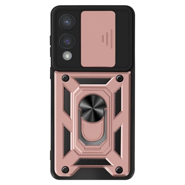 Coque för Samsung S25 Edge ringstöd med kameraskydd Mayaxess Roséguld